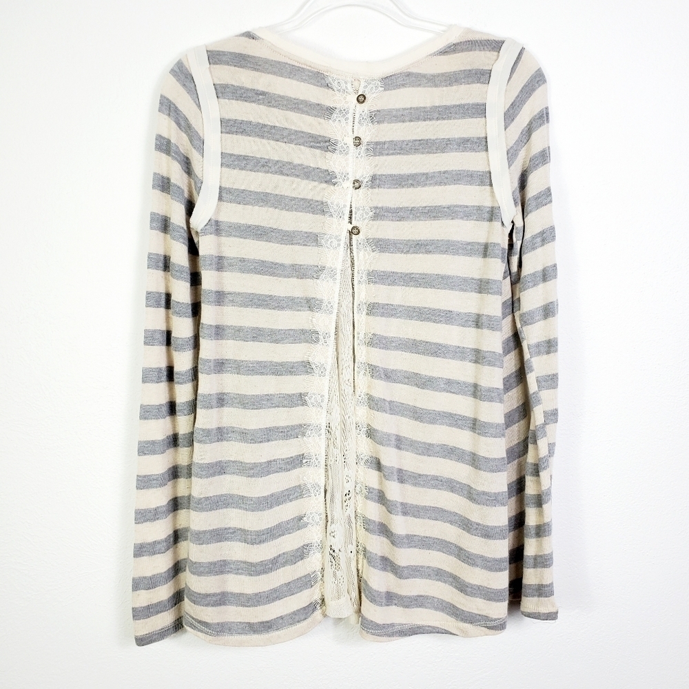 REWIND STRIPED LACE BACK DETAIL TOP - Picture 2 of 6